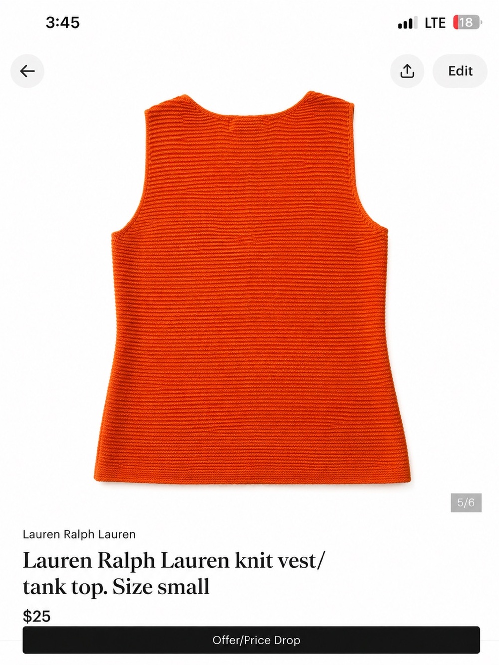 Lauren Ralph Lauren knit vest/tank top. Size small - Picture 2 of 10